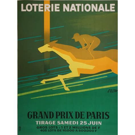 French Mid Century Modern Period Poster For Loterie Nationale Grand