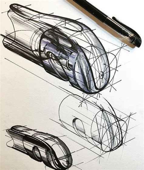 A Macro Sketch Of Uniball Signo Pen Noted The Construction To