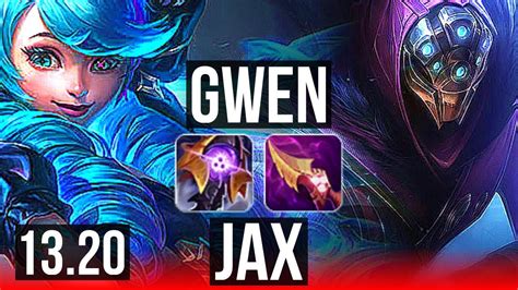 Gwen Vs Jax Top 800 Games 1 0m Mastery Dominating Euw Master