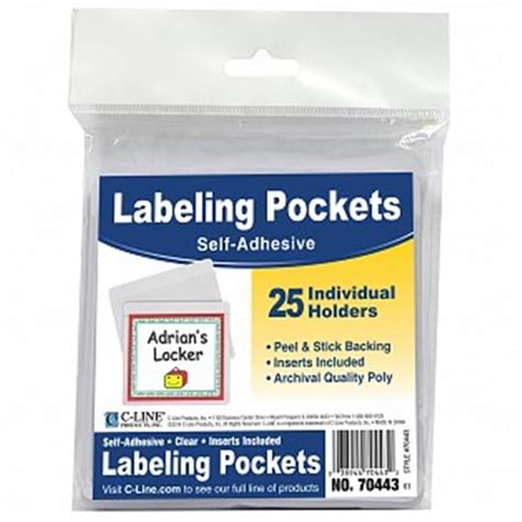 C Line Products Self Adhesive Labeling Pockets Clear Walmart