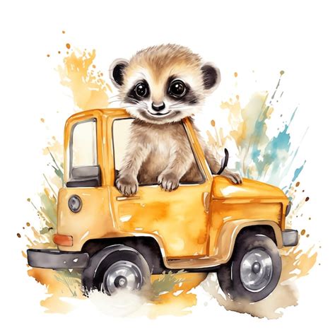 Safari Erdm Nnchen Aquarell Illustration Safari Tiere Clipart Premium