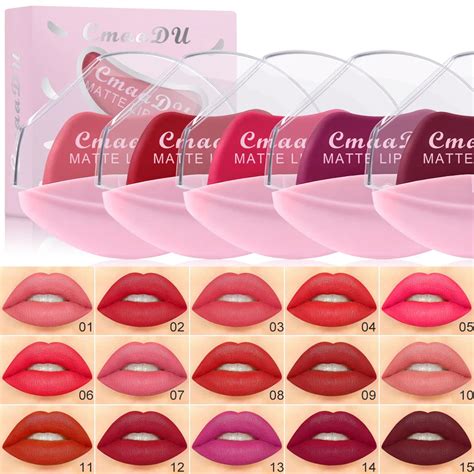 HEALLOR Cmaadu Lip Shaped Lipstick Makeup Matte Lazy Lipstick Velvet