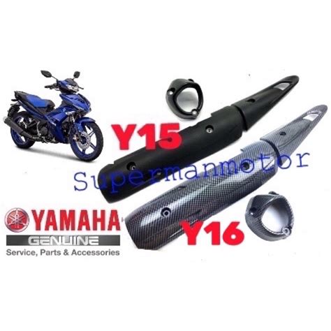 Muffler Cover Ekzos Cover Exhaust Cover And Muffler End Cap Yamaha Y15 V1 V2 Y15zr Black Carbon