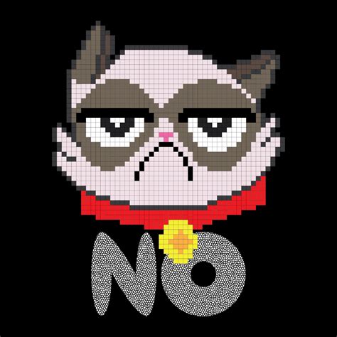 Grumpy Cat Pixel Art By Mccarronart On Etsy