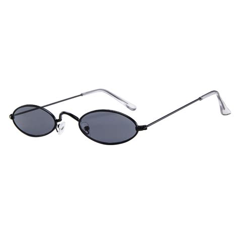 Clearance Fashion Mens Womens Retro Small Oval Sunglasses Metal Frame