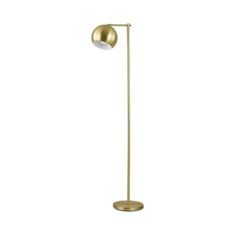 Inch Modern Floor Lamp Dome Shade Round Metal Base Brass