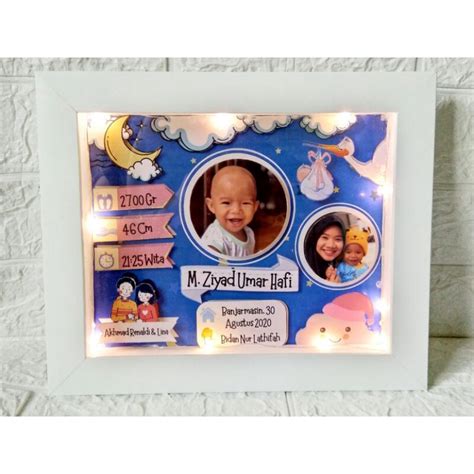 Jual Pop Up 3D With LED Biodata Bayi 3D Kado Ultah Wisuda Aqiqah