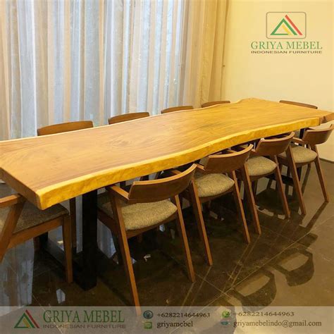 Meja Solid Trembesi Set Kursi Furniture Jati Jepara