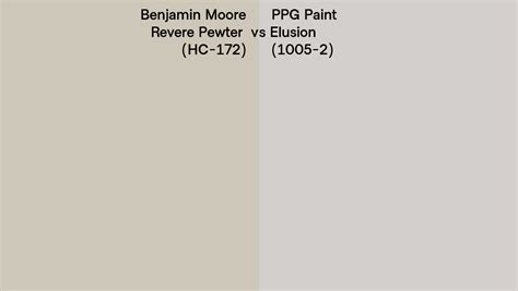 Benjamin Moore Revere Pewter HC 172 Vs PPG Paint Elusion 1005 2