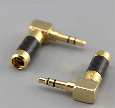 10pcs Gold Plated 3 5mm Jack STEREO AUDIO Mini JACK Plug Right Angle Or