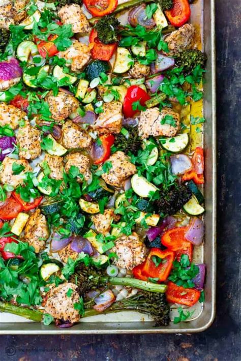 Italian Style Sheet Pan Chicken And Vegetables The Mediterranean Dish