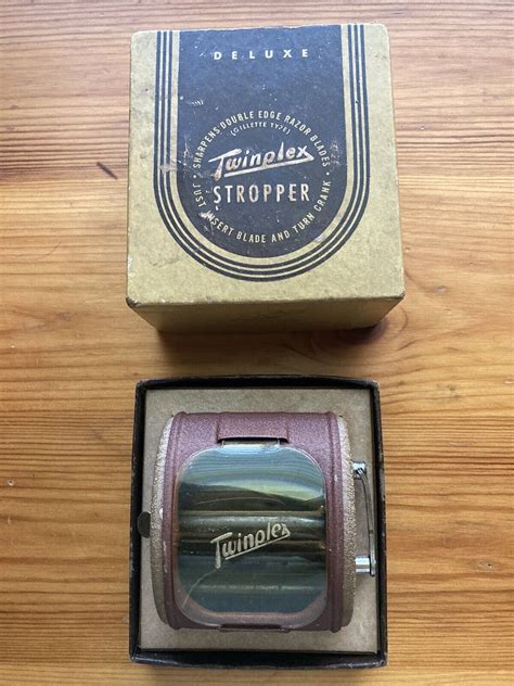 Vintage Twinplex Stropper Deluxe Gillette Type Razor Blade Sharpener Ebay