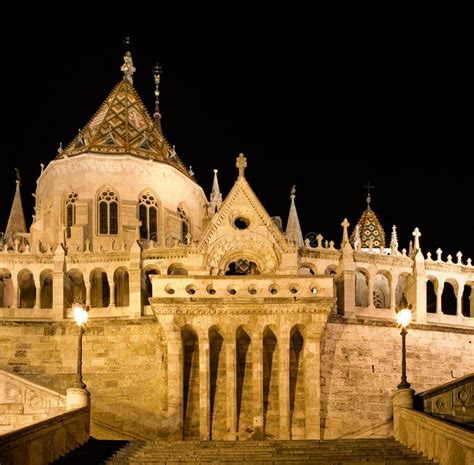 Fisherman S Bastion Night View, Budapest Stock Photo - Image of gothic ...