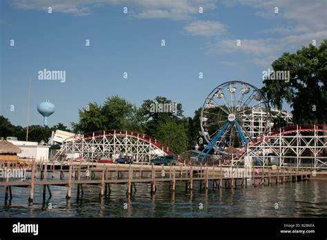 Amusement Park On Lake Okoboji Stock Photo Alamy