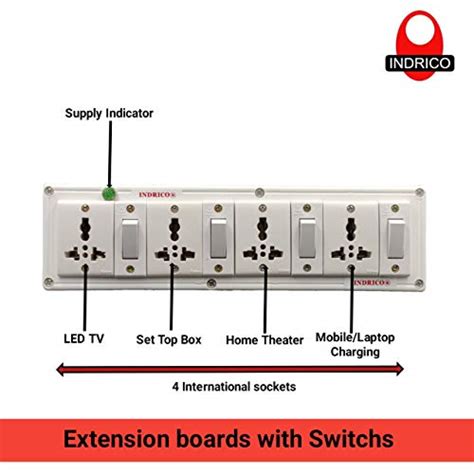 INDRICO 3060 E Book 4 4 Power Strip Extension Boards With Individual