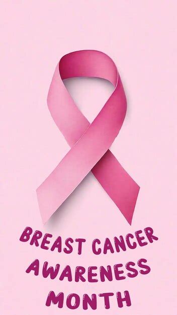 Premium Ai Image Photo Pink Breast Cancer Awareness Pink Ribbon With Text