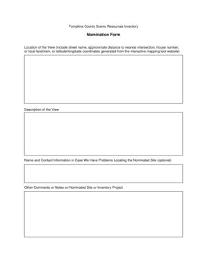 Fillable Online Tompkins Co Nomination Form Tompkins County