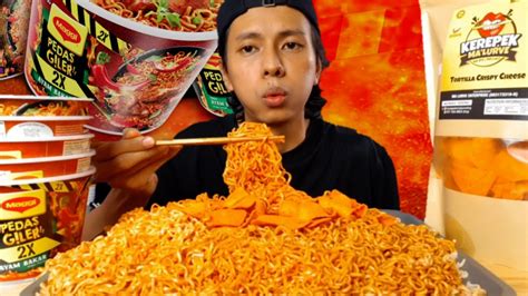 Maggi Pedas Giler X Spicy Kerepek Cheese Ma Lurve Mukbang