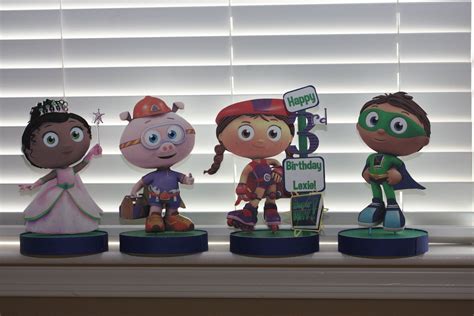 Super Why Birthday Party Custom Centerpieces 4050 Via Etsy