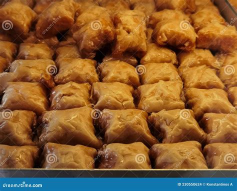 Baklavas Sweet Traditional In Ioannina City Greece Stock Photo Image