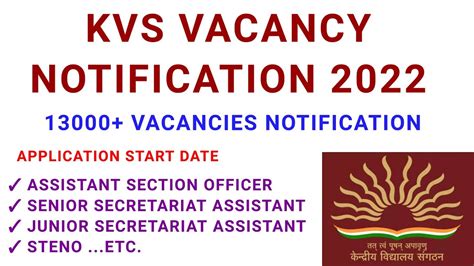 Kvs Recruitment Kvs Vacancy Notification Kvs Aso Ssa Jsa