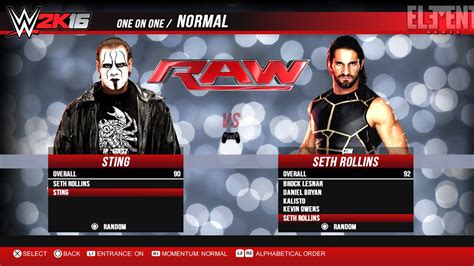 WWE 2K16 PS4 Gameplay Match Types Menu Rebuild Sting Vs Rollins