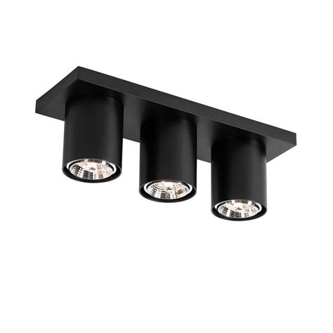 Spot de plafond moderne noir 3 lumières Tubo Leroy Merlin