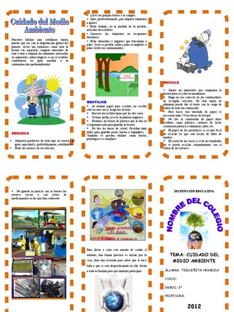 Triptico Cuidado Del Medio Ambiente Pdf Papel Residuos Artofit