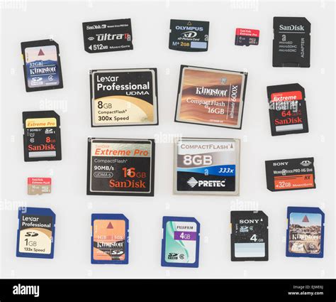 Set Of Modern Memory Cards There Are Sd Cf Compactflash Memory