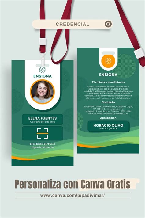 Plantilla Gratis Y Editable En Canva De Identificaci N Credencial O