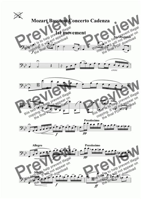 Mozart Bassoon Concerto Cadenzas Download Sheet Music Pdf File