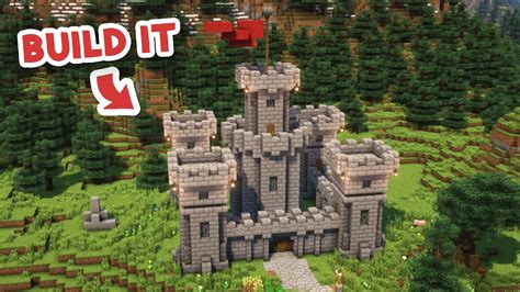 How To Build A Medieval Castle In Minecraft Tutorial Youtube