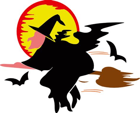 Lakeside Witch Over Harvest Moon clip art (106215) Free SVG Download ...