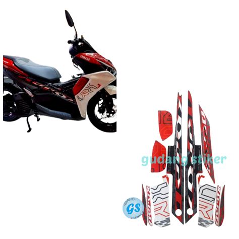 Jual Stiker Motor Striping Yamaha Aerox Vva Merah Putih