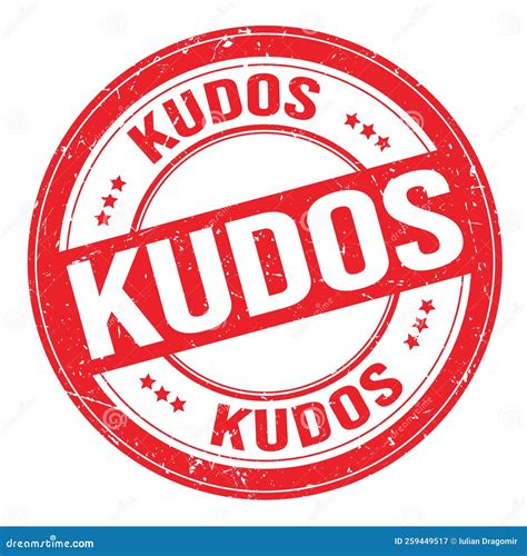 Kudos Text Written On Red Round Stamp Sign Stock Illustration