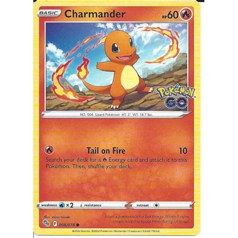 Pokemon Trading Card Game 008 078 Charmander Common Card Pokemon Go Trading Card Games