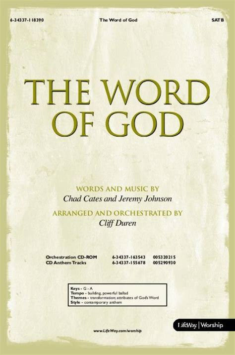 The Word Of God Choral Anthem Satb Sheet Music Pdf Lifeway Choral