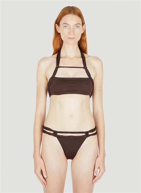 Le Haut De Maillot Sofio Bikini Top In Brown Jacquemus