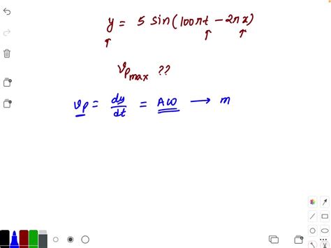 Solved A Progressive Wave Is Represented By Y 5 Sin 100 πt 2 πx Where