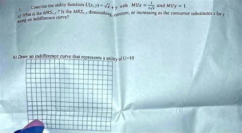 SOLVED Consider The Utility Function U X Y T Y With Mux Zv3