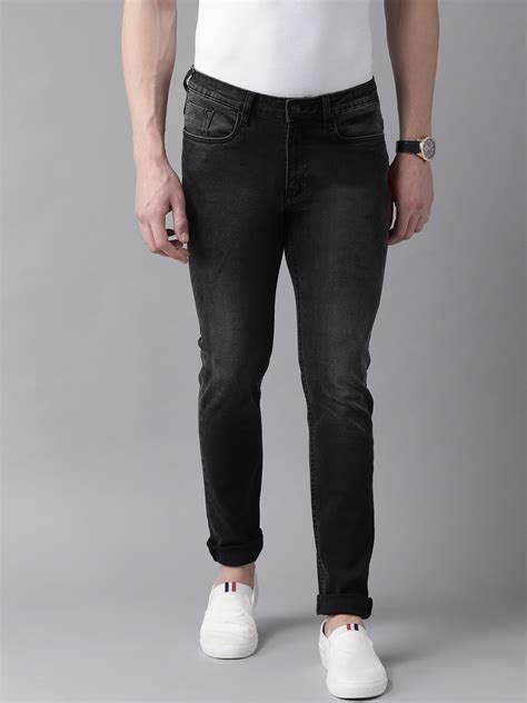 Buy Blackberrys Men Charcoal Grey Skinny Fit Low Rise Clean Look