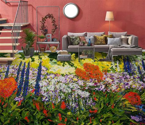 3d Flower Bush 9605 Allan P Friedlander Floor Mural Wallpaper Murals