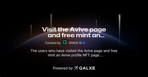 Visit The Avive Page And Free Mint An Avive Profile NFT Credential Galxe