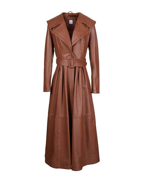 Ladies Brown Leather Trench Coat Tradingbasis