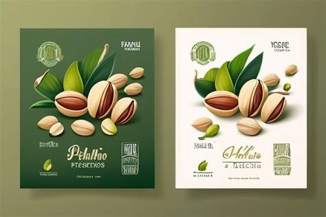 Premium Photo Fresh Local Pistachios Food Label Template Abstract