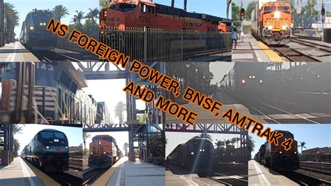 Railfanning At Fullerton On With Ns Foreign Power Amtrak