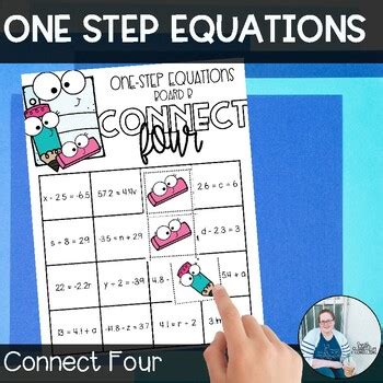 One Step Equations Connect Four TEKS 6 9b CCSS 6 EE 7 Math Game