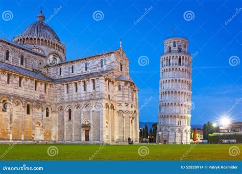 Piazza Dei Miracoli With Leaning Tower Of Pisa Stock Photo Image Of