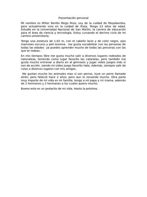 Presentación Personal Pdf