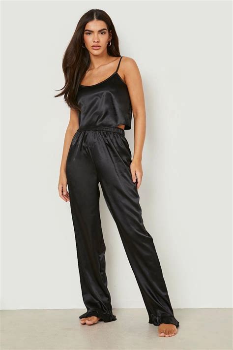 Womens Satin Cami Pj Trouser Set Boohoo Uk